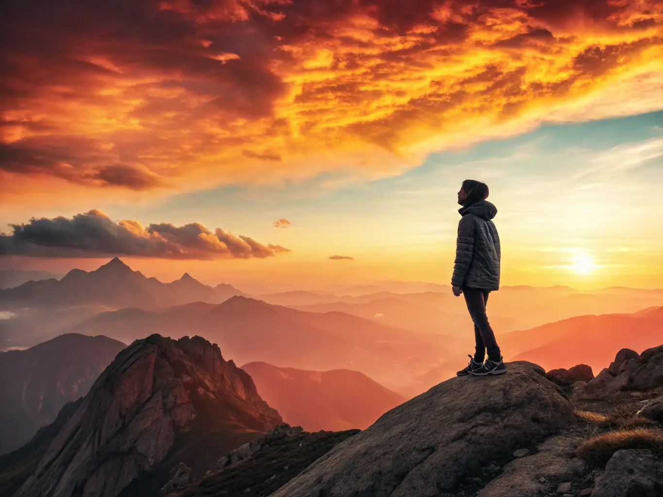 A person visualizing success, symbolizing goal setting and achievement in career growth.